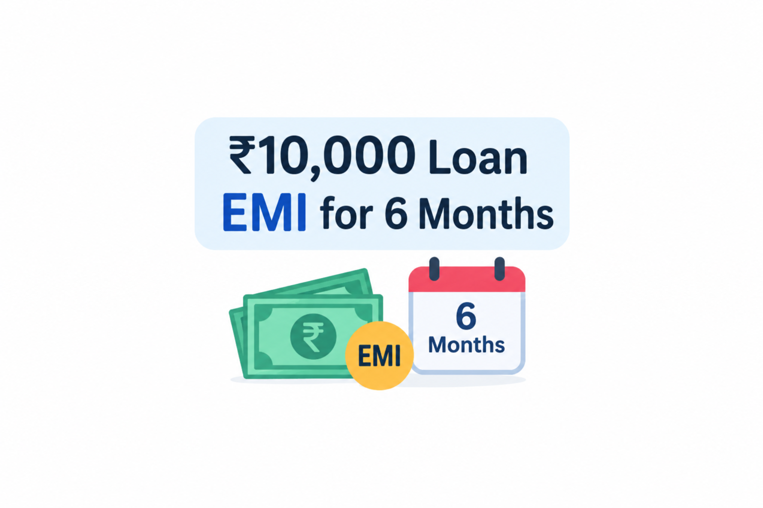 ₹10,000 loan EMI for 6 months with monthly repayment and interest calculation